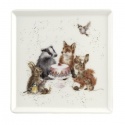 WRENDALE DESIGNS SQUARE PLATE WOODLAND PARTY