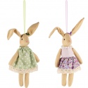 BUNNY HANGER WITH GREEN DRESS FABRIC