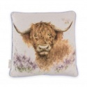 WRENDALE DESIGNS CUSHION HIGHLAND HEATHERS COW