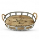 TRAY OVAL WOOD AND METAL FARM FRESH 40 X 29 X 8CM