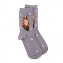 WRENDALE DESIGNS LADIES SOCK BORN TO BE WILD FOX GREY