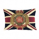 CUSHION UNION JACK FLAG WITH HER MAJESTY GOBELIN FABRIC