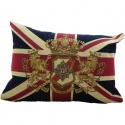 CUSHION UNION JACK FLAG ROYAL EMBLEM GOBELIN FABRIC