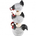 STACK OF CHICKENS WITH EGGS BLACK & WHITE RESIN