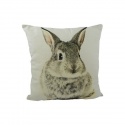 CUSHION GREY RABBIT DOUBLE SIDED CANVAS