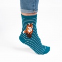 WRENDALE DESIGNS LADIES SOCK BORN TO BE WILD TEAL