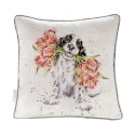 WRENDALE DESIGNS CUSHION BLOOMING WITH LOVE DOG