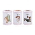 WRENDALE DESIGNS TEA, COFFEE, SUGAR CANISTERS A DOGS LIFE