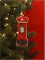 GISELA GRAHAM FABRIC LONDON POST BOX ORNAMENT