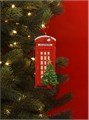 GISELA GRAHAM WOODEN LONDON TELEPHONE BOX ORNAMENT