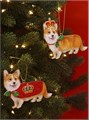 GISELA GRAHAM WOODEN CORGI WITH CROWN ORNAMENT