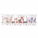 WRENDALE DESIGNS FLORAL HERB POTS AND TRAY