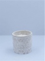 GISELA GRAHAM FLORAL TRELLIS LARGE CITRONELLA CANDLE IN CONCRETE POT