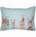 CANVAS CUSHION 3 RABBITS PINK 35CM X 45CM