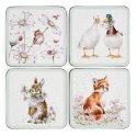 WRENDALE DESIGNS COASTERS WILD FLOWERS SET OF 4