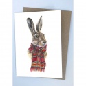 DOUBLE CARD WITH ENVELOPE THE HARE OF ARDRISHAIG