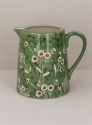 GIZELA GRAHAM LARGE STONEWARE JUG GREEN WILD DAISY