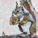 GREY SQUIRREL LUNCH NAPKIN