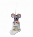 GISELA GRAHAM FELT MOUSE BABY'S FIRST CHRISTMAS PINK