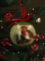 GISELA GRAHAM BALL ROBIN WITH RIBBON