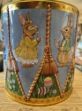 SILVER CRANE COMPANY ROUND BUNNY RABBIT TIN