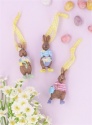 GISELA GRAHAM RESIN BUNNY WITH BLUE TOP