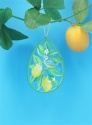 GISELA GRAHAM LEMON & BLUE TIT WOODEN FRETWORK HANGER