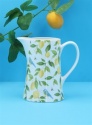 GISELA GRAHAM LEMONS & BLUE TITS BONE CHINA JUG MEDIUM