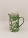GIZELA GRAHAM SMALL STONEWARE JUG GREEN WILD DAISY