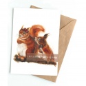 DOUBLE CARD WITH ENVELOPE SORRY ... SCOTTISH SQUIRREL