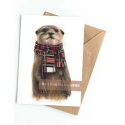 DOUBLE CARD WITH ENVELOPE THE DAPPER OTTER