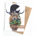 DOUBLE CARD WITH ENVELOPE GORDON THE HIGHLAND COO