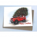 DOUBLE CARD WITH ENVELOPE DRIVING HOME FOR CHRISTMAS