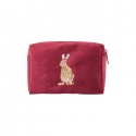 WRENDALE DESIGNS EMBROIDED MAKE UP BAG GOLDEN HOUR HARE