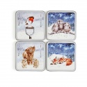 WRENDALE DESIGNS WINTER SKIES COASTERS SET/4