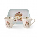 WRENDALE DESIGNS HOLLY JOLLY CHRISTMAS MUGS & TRAY SET