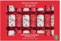 CHRISTMAS CRACKERS 8 PREMIUM RED & WHITE ROBIN
