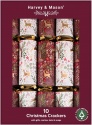 CHRISTMAS CRACKERS 10 LUXURY FAMILY BURGANDY & WHITE WITH STAG