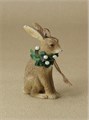 GISELA GRAHAM RESIN HARE WITH HOLLY/IVY WREATH SITTING