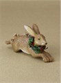 GISELA GRAHAM RESIN HARE WITH HOLLY/IVY WREATH LYING