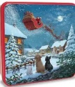 GRANDMA WILD'S EMBOSSED DOG'S ON SANTA WATCH BISCUIT TIN