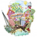 AT THE BEACH 3D CARD