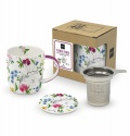 FLOWER POWER MUG WITH LID & STRAINER
