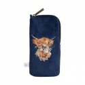 WRENDALE DESIGNS EMBOIDERED GLASSES/MOBILE PHONE POUCH DAISY COO HIGHLAND COW