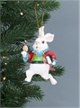GISELA GRAHAM RESIN ALICE IN WONDERLAND WHITE RABBIT WITH CLOCK