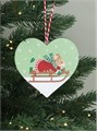 GISELA GRAHAM WOODEN HEART HOLLY MOUSE SLEDGING