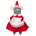 GISELA GRAHAM MIXED WOOL MRS CHRISTMAS MOUSE