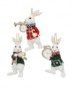 GISELA GRAHAM RESIN ALICE IN WONDERLAND WHITE RABBIT WITH VIOLIN