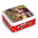 CAMPBELLS EMBOSSED TIN SHORTBREAD FINGERS SANTA AND CHRISTMAS TREE