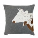 CUSHION GREY COW WOOL
